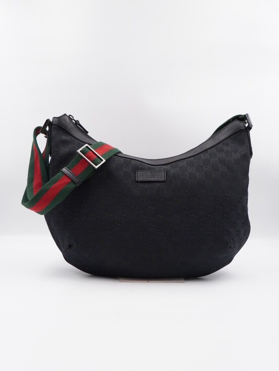 Gucci Handbags - CN06 💗 Gucci GG Monogram Web halfmoon Large Crossbody